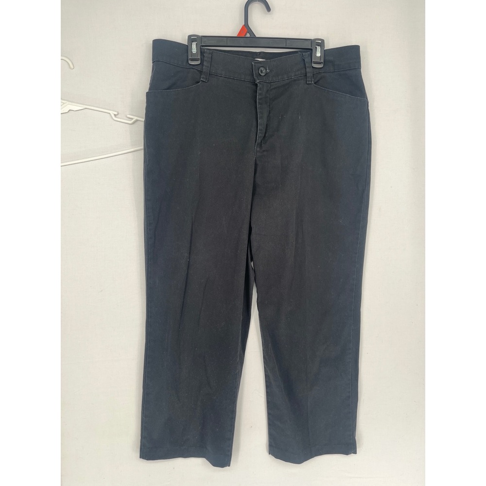 Lee Relaxed Fit at the Waist Black Straight Leg Pants Womens 16 Medium Stretch